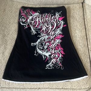 Harley Davidson black and Pink tube top size large